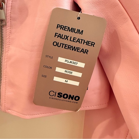 Cavalini Women's Pink Leather Jacket - Picture 5 of 6